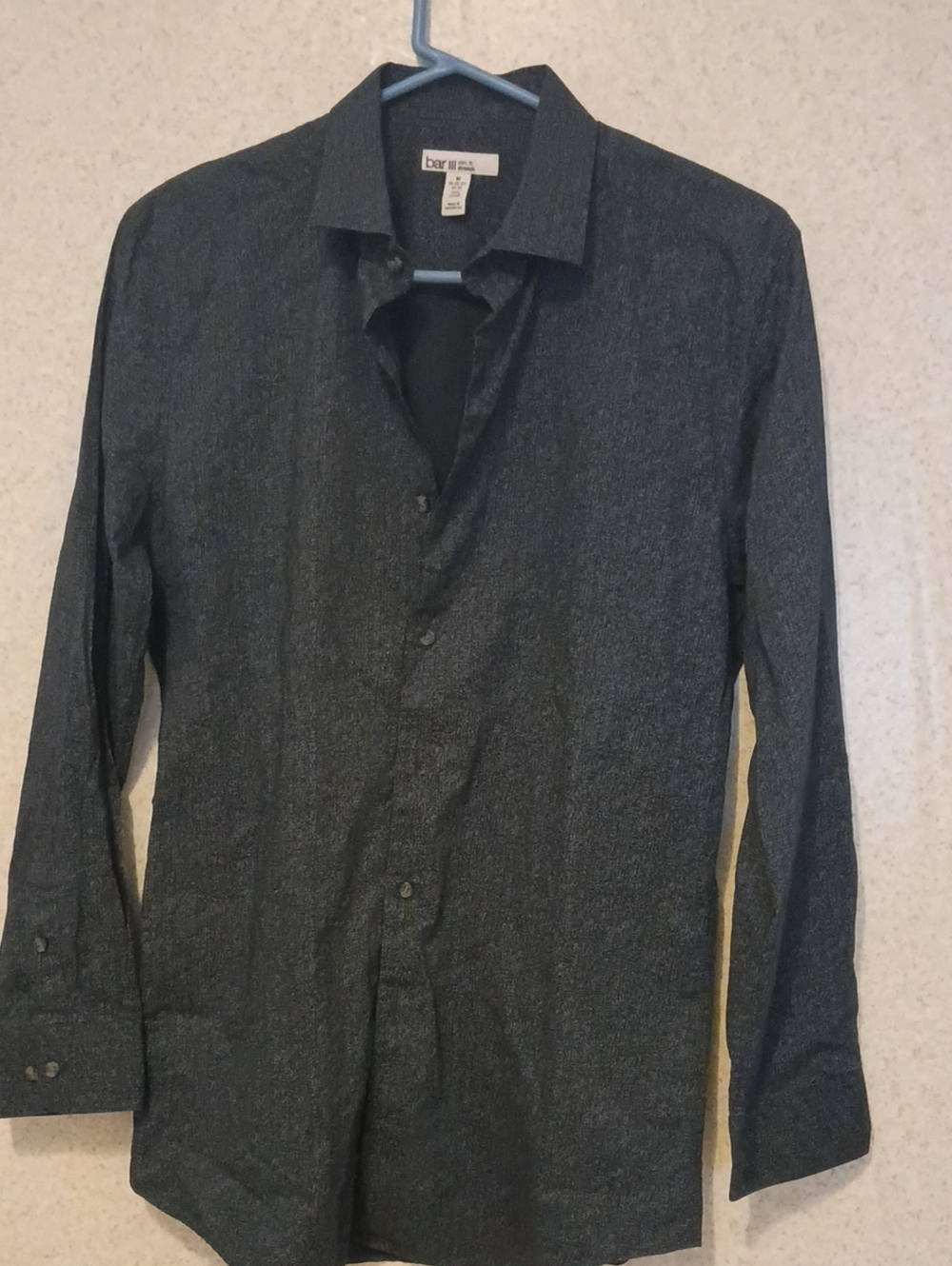 Bar III Men's Dark Charcoal Button-Down Dress Shirt